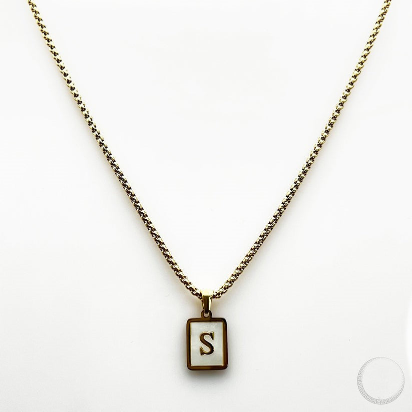 S Letter Pendant with Gold Chain