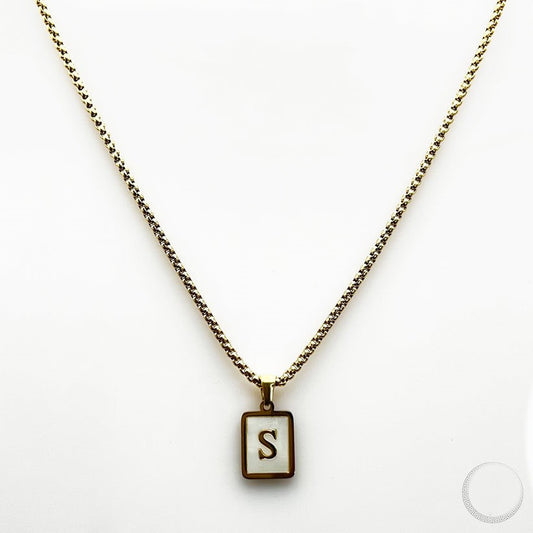S Letter Pendant with Gold Chain
