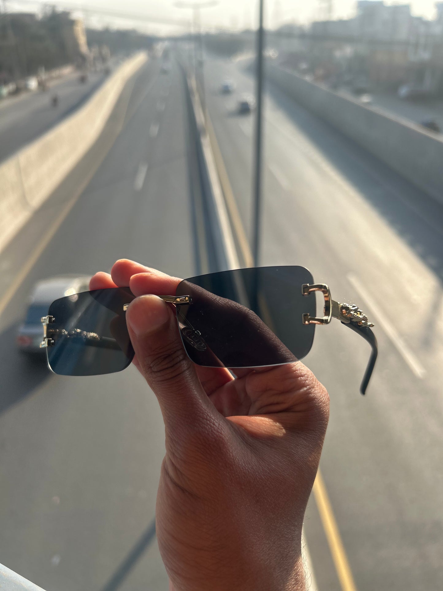 Rimless Leopard Sunglasses