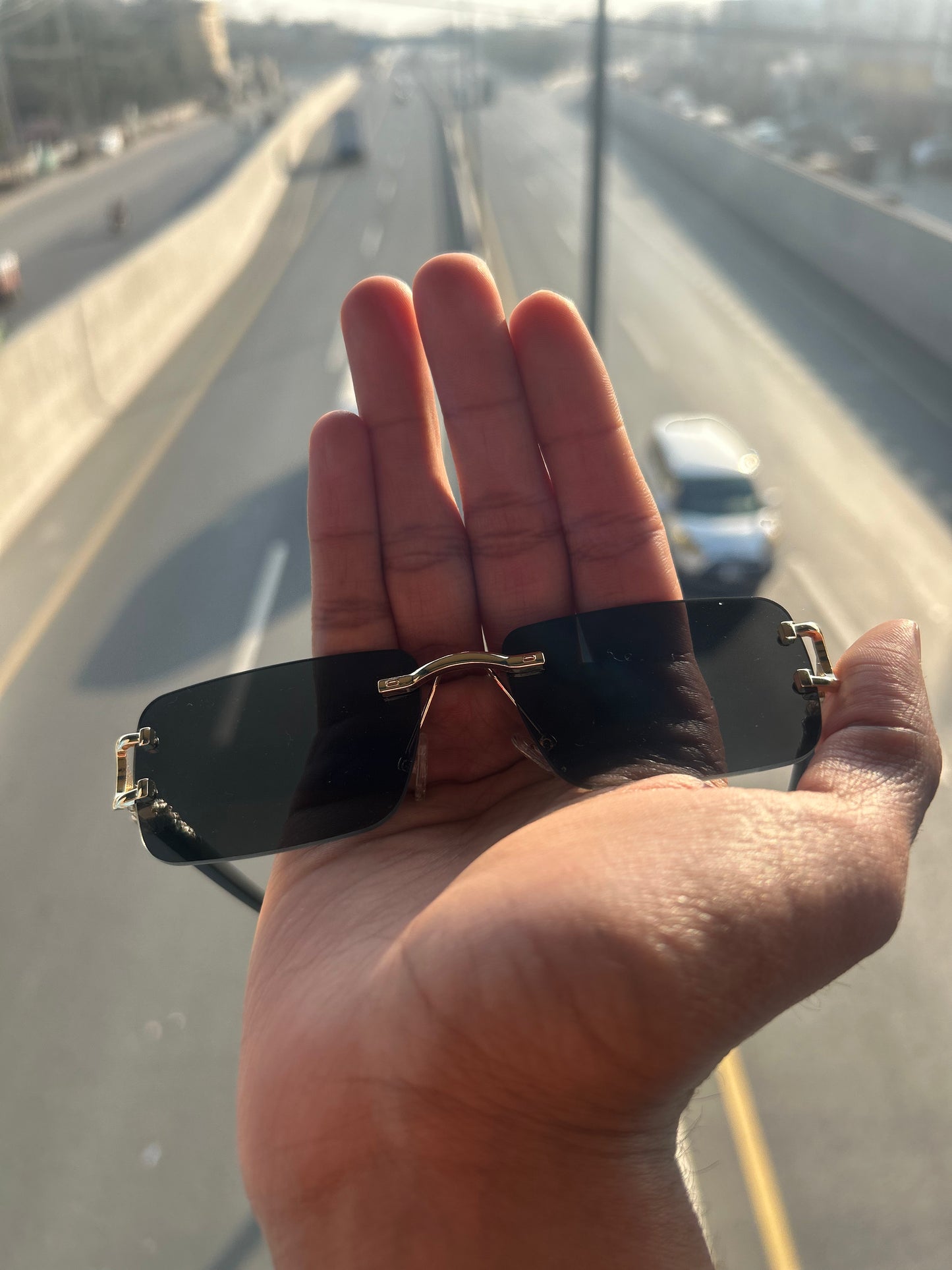 Rimless Leopard Sunglasses